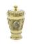 SILVER-GILT CUP WITH LID, DECORATED WITH SPOONS-SHAPED RELIEF AND MEDALLIONS FEATURING CHRONICLERS.