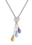 ZOCCAI
18K WHITE GOLD DIAMOND AQUAMARINE TOPAZ CITRINE NECKLACE