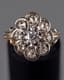 FLOWER DIAMOND, YELLOW, AND WHITE GOLD RING, 1960S