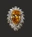 PLATINUM NATURAL FANCY DEEP BROWN-YELLOW DIAMOND AND DIAMOND RING (GIA CERTIFICATE)