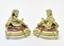 PAIR OF GUILTED BRONZE AND MARBLE FRENCH CHENETS, 19TH CENTURY