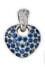 14K WHITE GOLD, SAPPHIRE AND DIAMOND 'HEART' PENDANT