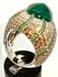 MORABITO COLOMBIAN EMERALD AND DIAMOND 18K GOLD RING