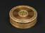 Gold guilloche snuffbox, decorated with enamel over the filigree, in the original case. The snuffbox is round, with a removable lid.