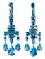 18K WHITE GOLD GIRANDOLE EARRINGS SET AND RING WITH IMPORTANT BLUE TOPAZES