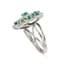 18K WHITE GOLD, EMERALD, DIAMOND ‘FLOWER’ RING
