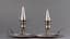 A PAIR OF ENGLISH SILVER CANDLES HOLDERS WITH LIDS
