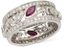 BAGUE EN OR GRIS 18K, DIAMANTS ET RUBIS
