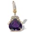 GOLD, AMETHYST AND DIAMONDS 'HEART' PENDANT