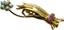 Hand-shaped brooch
Set with turquoise and ruby 18k gold, Weight: 8,8 grs