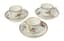 SEVRES A SET OF THREE PORCELAIN CUPS AND THREE SAUCERS, PAINTED BY MME NOUALHIER CIRCA 1770S