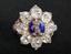 IMPERIAL ENDOWMENT RING WITH MONOGRAM OF RUSSIAN TSAR ALEXANDER I
Blue enamel on silver set with diamonds and surrounded with eight, old cut, rose-cut diamonds