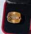 14K YELLOW GOLD AND YELLOW QUARTZ RUTILE HANDMADE RING