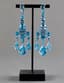 18K WHITE GOLD GIRANDOLE EARRINGS SET AND RING WITH IMPORTANT BLUE TOPAZES