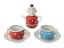 SOVIET PORCELAIN TEA SET WITH TEAPOT AND TWO CUPS AND SAUCERS
Korosten, mid-20th century