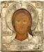 An icon "Christ Pantocrator" in a silver oklad.
Volga region, Russia, late XVIII-early XIX century.