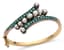 RUSSIAN 14K YELLOW GOLD, SILVER, TURQUOISE, HALF PEARL BANGLE, LATE 19TH-EARLY 20TH CENTURY