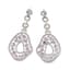 18K WHITE GOLD, PINK SAPPHIRE, DIAMOND PENDANT EARRINGS
