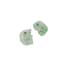 18K WHITE GOLD DIAMOND, EMERALD AND JADE EARRINGS
