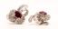 PAIR OF THAI RUBY AND DIAMOND EARRINGS