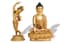 PAIR OF NEPALI BUDDHIST STATUES:
BHUMISPARSHA MUDRA BUDDHA AND 
MAYA DEVI