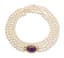 18K YELLOW GOLD, PEARL, AMETHYST, DIAMOND NECKLACE