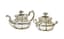 TEA SET COMPRISING SILVER-GILT TEAPOT AND A SUGAR BOWL