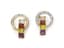 18K YELLOW GOLD, DIAMOND, AQUAMARINE, AMETHYST, PERIDOT AND GARNET EARRINGS