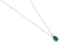 18K WHITE GOLD, EMERALD, DIAMOND NECKLACE