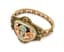 ART NOUVEAU 14K YELLOW AND GREEN GOLD, BONE, DIAMOND BANGLE BRACELET, circa 1900