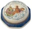 SOVIET POLYCHROME-GLAZED EARTHENWARE BOX AND COVER WITH TROIKA SCENE, Late 20th century