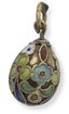 ‘ŒUF DE PÂQUES’ PENDENTIF ANTIQUE RUSSE EN ARGENT ET ÉMAIL CLOISONNÉ