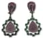 18K BLACK GOLD, DIAMOND, EMERALD AND RUBY ROOT PENDANT EARRINGS
