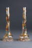 A PAIR OF 'MOSER' ART NOUVEAU VASES WITH MARRON, RED, YELLOW, BLUE AND GOLDEN FLOWER AND LEAF GUIRLANDS, CIRCA 1900, CIRCA 1900