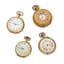 SET OF FOUR ANTIQUES GOLD-PLATED OPEN FACE POCKET WATCHES
