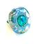 COLOMBIAN* EMERALD, DIAMOND AND ROCK CRYSTAL RING (GRS CERTIFICATE)