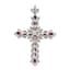 18K WHITE GOLD, DIAMOND AND RUBY CROSS