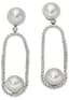 GIRONA PRIVÉ 18K WHITE GOLD DIAMOND AND PEARL TEARDROP EARRINGS