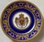 RUSSIAN PORCELAIN DESSERT PLATE FROM THE CORONATION SERVICE OF EMPEROR NICHOLAS I
Imperial Porcelain Factory, St Petersburg, 1826
