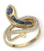 ‘SNAKE’ 14K YELLOW GOLD, DIAMOND AND SAPPHIRE RING