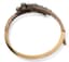 RUSSIAN 14K YELLOW GOLD, SILVER, TURQUOISE, HALF PEARL BANGLE, LATE 19TH-EARLY 20TH CENTURY