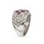 BAGUE EN OR GRIS DIAMANTS ET RUBIS