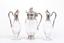 THREE ANTIQUE STYLE CRYSTAL DECANTERS WITH SILVER LIDS