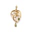 RUSSIAN ART NOUVEAU GOLD, PERIDOT AND DIAMOND PENDANT