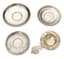 GROUP OF THREE RUSSIAN SILVER SAUCERS AND A TEA STRAINER, late 19th-early 20th century