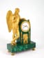 FRENCH ORMOLU, PATINATED-BRONZE AND MALACHITE MANTEL CLOCK, Early 19th century