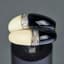 DIAMOND, IVORY, ONYX, AND GOLD RING