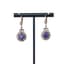 EARRINGS 14K GOLD WITH AMETHYSTS AND DIAMONDS