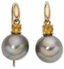 BOUCLES D’OREILLES EN OR JAUNE 9k ET PERLES NOIRES