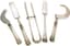 FABERGÉ SILVER AND SILVER-GUILT CUTLERY SET ADORNED WITH SHELLS, ACANTHUS LEAVES AND MONOGRAMMED ‘MB’, 5 PIECES
House of Fabergé, Supplier to the Court of His Imperial Majesty, Moscow, 1908-1917